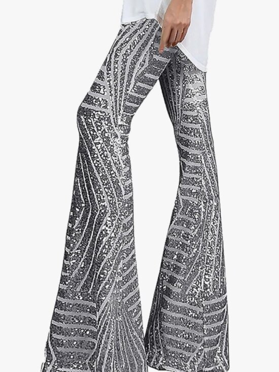 Pants - Sequin Flare Pants – High Waisted Bell Bottoms -Size XL - HS0331